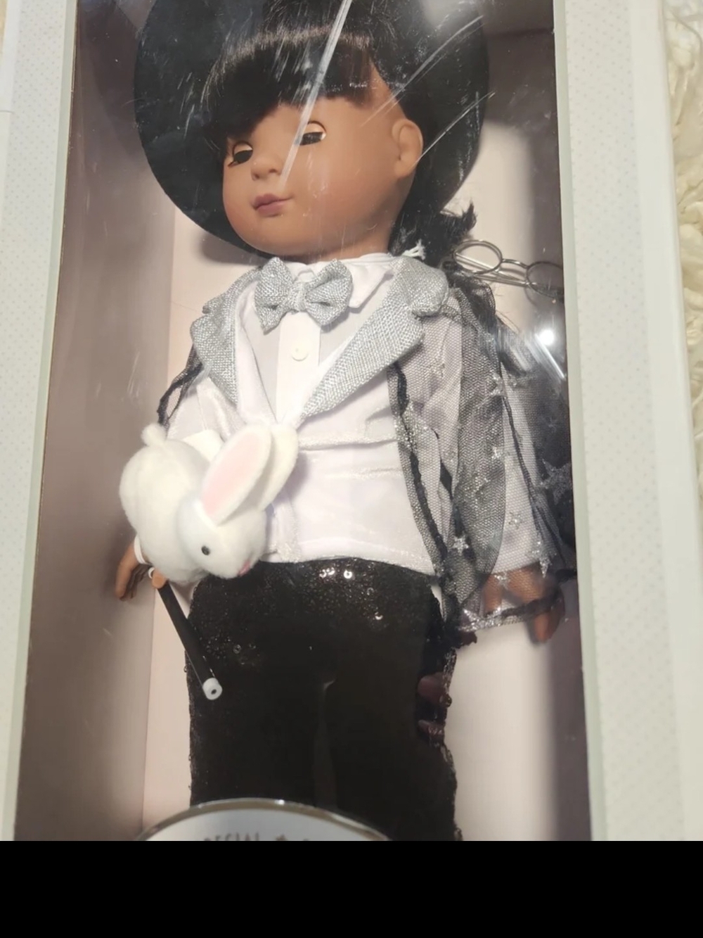 Pottery Barn Kids Black & White Magician Bunny Doll